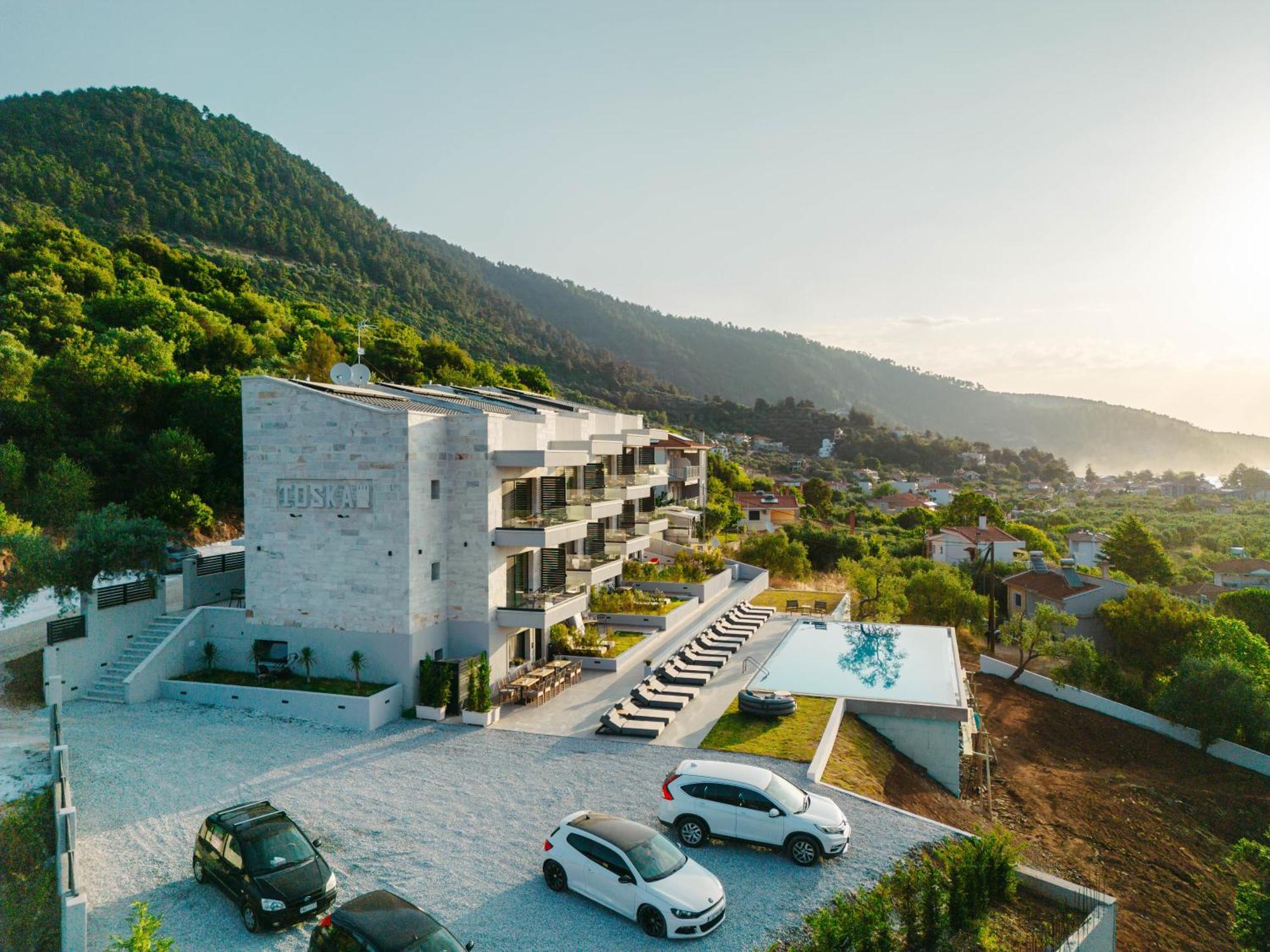 Toska Tower Aparthotel Chrysi Ammoudia Bagian luar foto